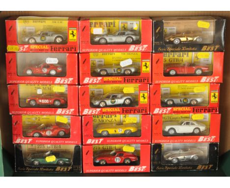 Model Best 1/43rd. Mixed group of mainly Ferrari road &amp; race cars. To include PR08 750 Monza - Silver "750 - 40th Anniver