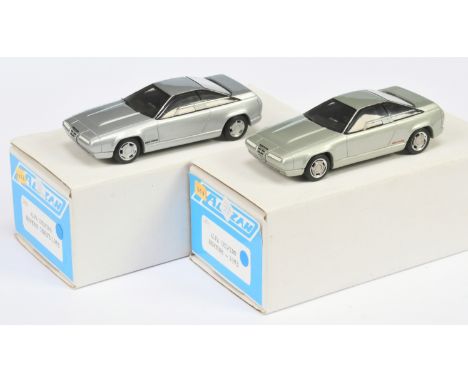 Alezan 1/43rd Pair of Alfa Romeo Delfino Bertone - Geneva Motor Show 1983. 280 Metallic Light Green, 281 Silver. Conditions: 