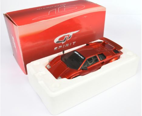 GT Spirit GT134 1/18th Koenig Lamborghini Countach - metallic red, rear wing &amp; 1x door mirror have been glue repaired. Co