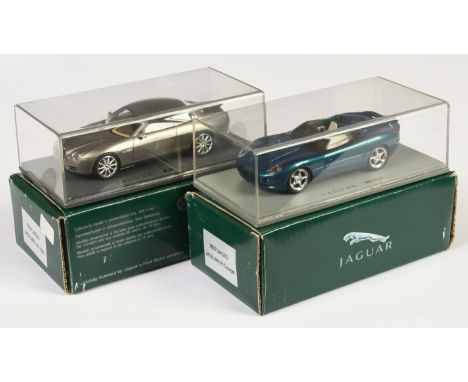 Replicars 1/43rd Pair of Jaguar cars. Comprising Repjag01 XK180 - Metallic Green, Repjag03 R Coupe - Metallic Champagne. Cond