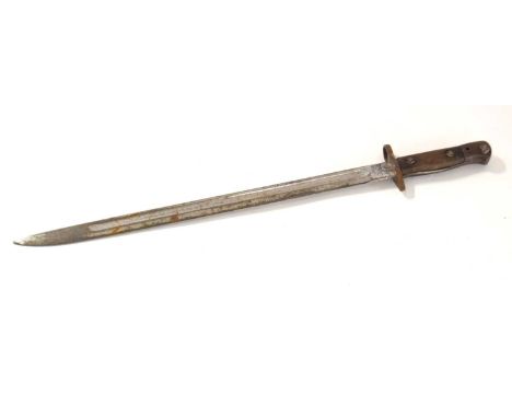 20th Century British 1907 long sword bayonet lacking scabbard (a/f) made by Anderson stamped to Ricasso, overall length 55cm 