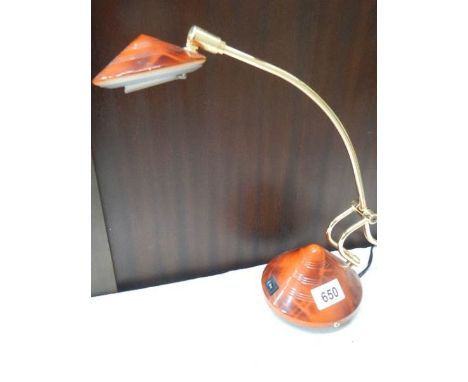 An adjustable reading lamp.