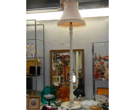 A painted standard lamp with shade. COLLECT ONLY.