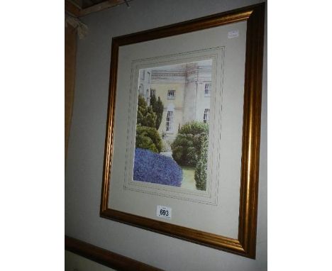 A framed and glazed architectural print, COLLECT ONLY.