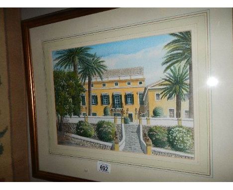 A framed and glazed architectural print, COLLECT ONLY.