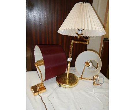 A table lamp and a pair of wall lights. COLLECT ONLY.