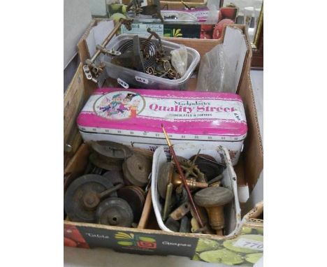 A box of assorted clock parts, COLLECT ONLY.