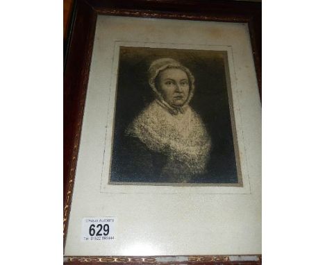 A very old portrait 'Mary Jones Born July 20 1720, painted by Wm Cave in 1772' written on reverse of painting.&nbsp;&nbsp;COL
