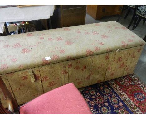 A fabric covered pin trunk. COLLECT ONLY.