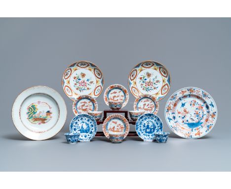 Full title: A collection of Chinese blue and white, famille rose and Imari-style porcelain, Kangxi/Qianlong------- Descriptio