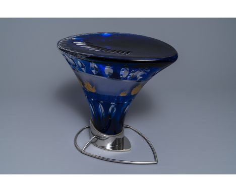 Full title: Frans van Praet (1937) for Val Saint Lambert: a crystal stool for the 1992 Seville expo------- Description: Dim.: