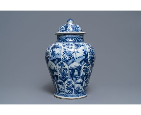 Full title: A Chinese blue and white baluster jar and cover, Kangxi------- Description: H.: 40 cmÊ Provenance: Christie's, Am