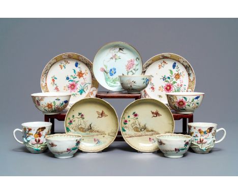 Full title: A collection of Chinese famille rose cups and saucers, Yongzheng/Qianlong------- Description: H.: 6 cm (the talle