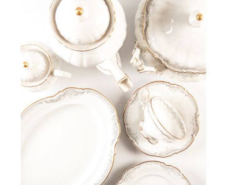 A HUTSCHENREUTHER ‘’LORELEI-LORLEY’’ PATTERN PART DINNER SERVICE, 1972 – 1984 each with grey filigree and gilding against a w