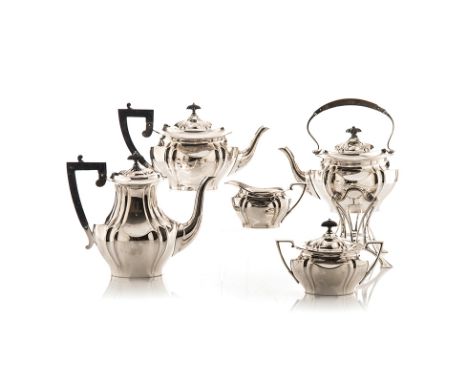 AN ASSEMBLED WMF (WURTTEMBERGISCHE METALLWARENFABRIK) ELECTROPLATE TEA SERVICE, GERMANY, VARIOUS DATES, 20TH CENTURY comprisi