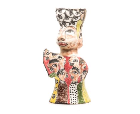 AYANDA MJI (1970-): MY ANGEL a ceramic sculpture, signed and dated 2015 39cm high 
