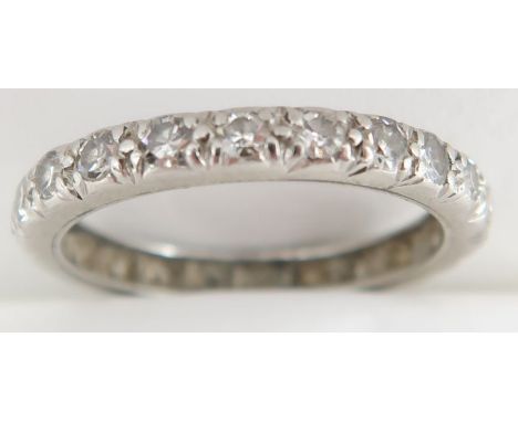 A diamond full eternity ring, set with twenty two single cuts, finger size L, 2.9 g gross