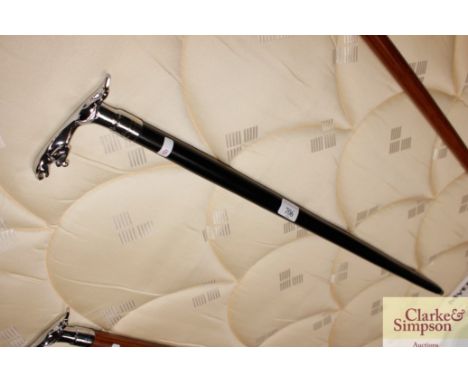 A walking stick with Jaguar handle 