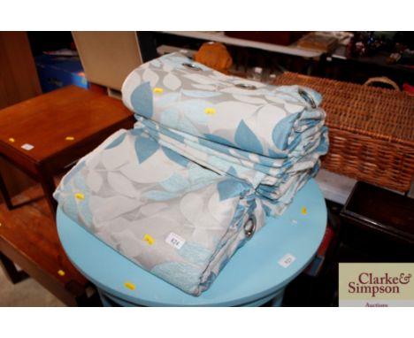 A quantity of lined curtains 