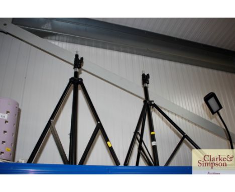 Two adjustable photography/microphone tripod stands