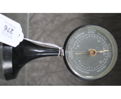A mid 20th century German desk aneroid barometer by C.P. Goerz, Berlin, on a conical base, 17 cm high