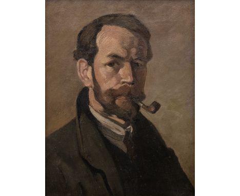 John McBurney (1877-1917) Self-portrait Oil on canvas, 43.5 x 34cm (17 x 13.5)W. Rodman &amp; Co. stamp versoProvenance: The 