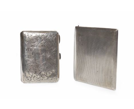 GEORGE V SILVER CIGARETTE CASEmaker Jones & Crompton, Birmingham 1910, foliate engraving, monogram 'WR' to cartouche, along w