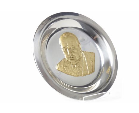 CHURCHILL CENTENARY TRUST SILVER PLATEmaker John Pinches (Medallists) Ltd, London Import, 1974, marked filled, stamped '2002'