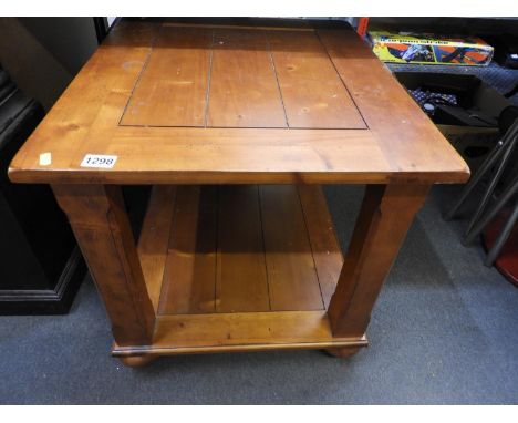 Stained Pine Coffee Table with Shelf Under 