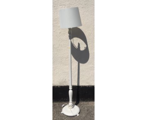 Painted Standard Lamp Base with Shade 