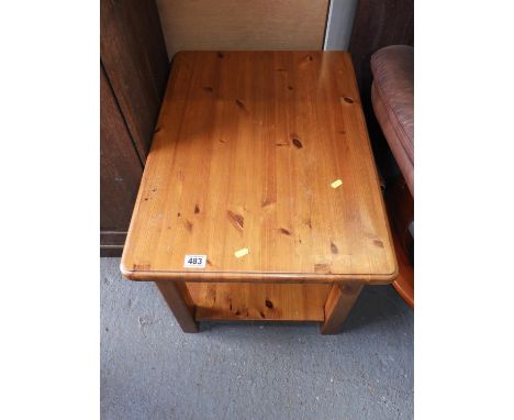 Pine Coffee Table with Shelf Under 