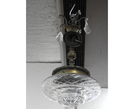 Brass and Glass Ceiling Light 