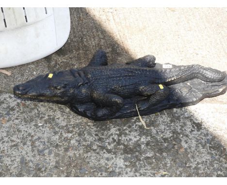 Painted Concrete Garden Ornament - Crocodile 