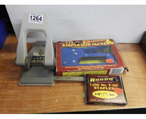 Myers Hole Punch, Arrow Staple Gun and Staples 