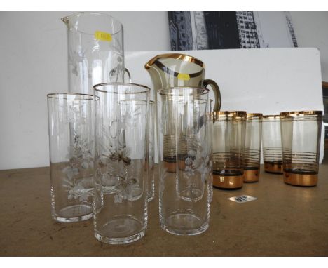 2x Vintage Glass Lemonades Sets 