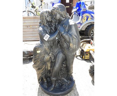 Painted Garden Concrete Ornament - Lovers 