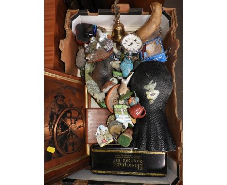Box of Misc - Vintage Tins, China Ornaments etc 