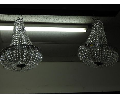 Pair of Modern Glass Lustre Light Shades 
