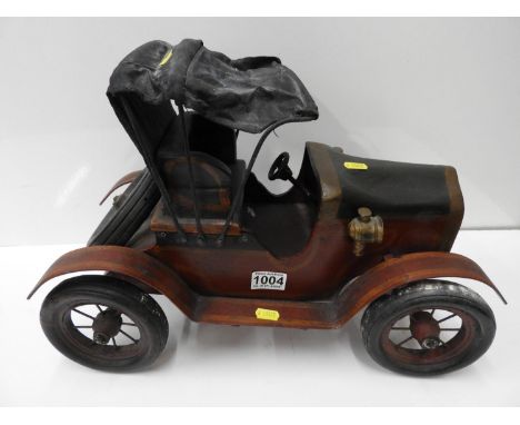 painted Wooden Vintage Car Ornament 