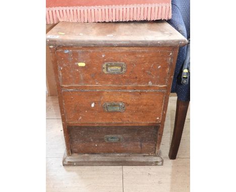 Vintage Wooden Cupboard with Three Drawers 