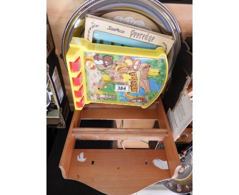 Childs Pinball Game, Pine Spice Rack etc 