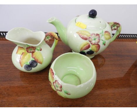 Carltonware Teapot, Cream Jug and Sugar Bowl 