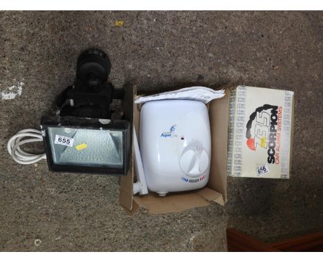 Work Light, Car Alarm and Shower Fitting 