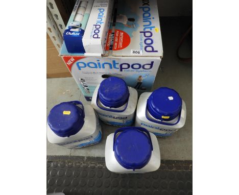 Boxed Dulux Paint Pod Roller System and 4x Tubs of Emulsion Paint 