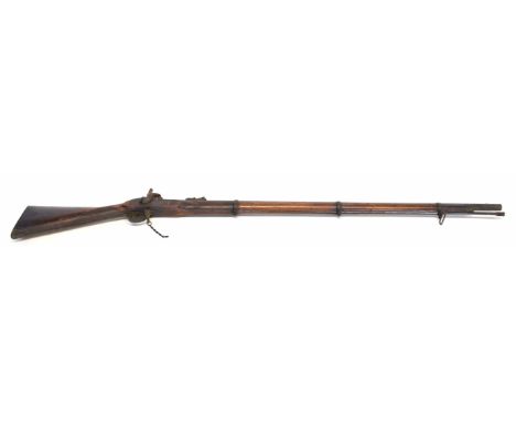 1853 pattern 3-band Enfield percussion rifle made by London Arms Co, dated on lock 1861 and stamped L. A &amp; Co, proof mark