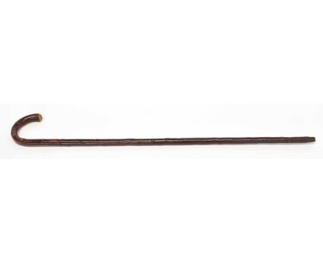 Late Victorian/early 20th century antique briar wood swordstick, blade length 37cm, overall length 90cm