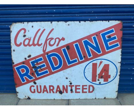 A Redline petrol rectangular enamel sign, 48 x 36".
