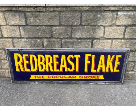 An Ogden's Red Breast Flake rectangular enamel sign in wooden frame, near mint condition, 62 1/2 x 21". 