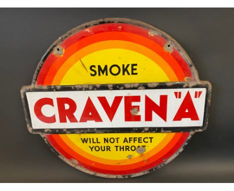 A Craven A 'Will not affect your throat' enamel sign, 24 x 22".