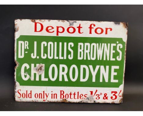 A double sided enamel sign with hanging flange advertising to one side National Insurance Chemist, the verso: Depot. for Dr. 
